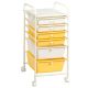 Costway - 6 Drawer Rolling Storage Cart Scrapbook Paper Office School Organizer - Beige + Yellow