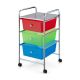 Costway - 3 Drawers Metal Rolling Storage Cart Scrapbook Supply & Paper Home Office - Multicolor