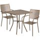 Alamont Home - Oia Outdoor Square Contemporary Metal 3 Piece Patio Set - Gold
