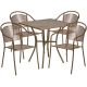 Alamont Home - Oia Outdoor Square Contemporary Metal 5 Piece Patio Set - Gold