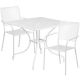 Alamont Home - Oia Outdoor Square Contemporary Metal 3 Piece Patio Set - White