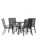 Alamont Home - Brazos Outdoor Round Contemporary 5 Piece Patio Set - Black