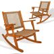 Balkene Home - Vega Outdoor Rocking Chair With Beverage Holder - Tan