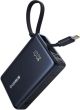 Baseus - PicoGo Power Bank 10000mAh 45W Digital Display with USB C Retractable Cable Battery Charger Black - Black