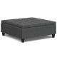 Simpli Home - Harrison Large Square Coffee Table Storage Ottoman - Slate Grey