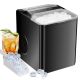 Bestier - Besiter Black Countertop Ice Maker, Portable Ice Machine Self-Cleaning, 9 Cubes in 6 Mins for Home Party Office - Black