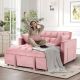 Bestier Comfortable Sofa Bed - Multi-functional Sofa Bed with Cup Holder and USB Port - Pink