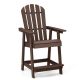 Costway 1 PCS Tall Bar Stool HDPE Patio Chair with Armrest Footrest Home Indoor Outdoor - Brown