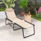 Costway 1 PC Patio Folding Chaise Lounge Chair Portable Sun Lounger with Adjustable Backrest - Beige
