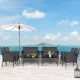 Costway 8PCS Patio Rattan Furniture Set Cushioned Sofa Coffee Table Backyard - Gray