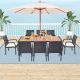 Costway 9 Pieces Patio Rattan Dining Set with Acacia Wood Table, 1.9