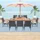 Costway 9 Pieces Patio Rattan Dining Set with Acacia Wood Table, 1.9