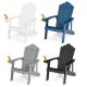 Costway 4 PCS Patio HIPS Adirondack Chair with Cup Holder Weather Resistant Outdoor 380 LBS - Black + Light Grey + Navy + White