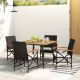 Costway 5 PCS Patio PE Wicker Dining Set Table and Chairs with Cushions 1.9