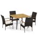 Costway 5 PCS Patio PE Wicker Dining Set Table and Chairs with Cushions 1.9