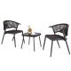 Costway 3 PCS Patio Rattan Furniture Set with Tempered Glass Tabletop Wicker Seat - Mix Brown + Black