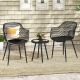 Costway 3 Piece Patio Bistro Set All Weather Heavy Duty Table and Chairs Set of 2 - Black