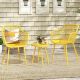 Costway 3 Piece Patio Bistro Set All Weather Heavy Duty Table and Chairs Set of 2 - Yellow