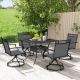 Costway Patio Swivel Dining Chairs Set of 4 with Quick-Drying Fabric and Metal Frame - Gray