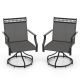 Costway Patio Swivel Dining Chairs Set of 2 with Quick-Drying Fabric and Metal Frame - Gray