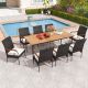 Costway 9 PCS Patio Dining Set with Acacia Wood Tabletop 1.9