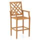 Costway 1 PCS Patio Teak Wood Bar Stool with Ergonomic Backrest Armrests & Footrest Outdoor - Natural