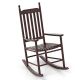 Costway Outdoor Wooden Rocking Chair with Solid Rocking Base Slatted Seat & Back Patio - Brown