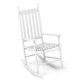 Costway Outdoor Wooden Rocking Chair with Solid Rocking Base Slatted Seat & Back Patio - White
