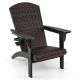 Costway Patio Adirondack Chair with Rattan Padded Seat Wide Armrests & Hidden Cupholder - Black,Mix Brown