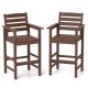 Costway Patio Adirondack Bar Chairs Set of 2 with Wide Armrests & Footrest Backrest - Brown