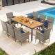 Costway 9 PCS Patio Dining Set for 8 Table and PE Rattan Chairs with 2
