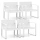 Costway Patio Chairs Set of 4 Weather-resistant Plastic Outdoor Armchairs - White