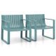Costway Patio Chairs Set of 2 Weather-resistant Plastic Outdoor Armchairs - Blue