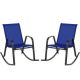 Costway 2 PCS Patio Rocking Chair Heavy-Duty Metal Rocker Outdoor Anti-Slip - Navy