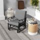 Costway Patio Rocking Chair with Cushion Heavy-Duty Metal Frame Smooth Glider Outdoor - Gray