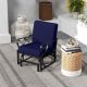 Costway Patio Rocking Chair with Cushion Heavy-Duty Metal Frame Smooth Glider Outdoor - Navy