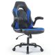 Bestier Ergonomic Faux Leather Adjustable Reclining Swiveling PC and Racing Game Chair - Blue