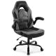 Bestier Ergonomic Faux Leather Adjustable Reclining Swiveling PC and Racing Game Chair - Gray
