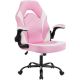 Bestier Ergonomic Faux Leather Adjustable Reclining Swiveling PC and Racing Game Chair - Pink