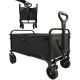 Bestier Folding Collapsible Wagon Utility Camping Cart W/Wheels & Adjustable Handle - Black