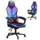 Bestier - Breathable Fabric Gaming Chair with RGB LED Lighting andAdjustable Armrests - Red