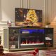 Bestier Electric Fireplace TV Stand LED Entertainment Center with Cabinet