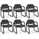 Costway Waiting Room Chair Set of 6 with Sled Base and Padded Arm Rest Home - Black