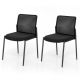 Costway Office Guest Chair Set of 2 with Breathable Mesh Back Padded Seat for Waiting Room - Black