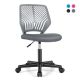 Costway Height-adjustable Ergonomic Kids Desk Chair with Universal Casters Working Chair - Gray
