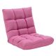 Costway - Adjustable 14-Position Folding Floor Lounge Chair - Pink