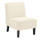 Costway Modern Armless Accent Chair Fabric Single Sofa with Rubber Wood Legs - Beige