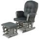Costway - Glider and Ottoman Cushion Set Wood Nursery Rocking Chair - Dark Grey