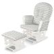 Costway - Glider and Ottoman Cushion Set Wood Nursery Rocking Chair - Light Grey