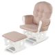 Costway - Glider and Ottoman Cushion Set Wood Nursery Rocking Chair - Pink